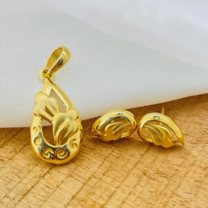 22k Gold Plain Stylish Pendant Set