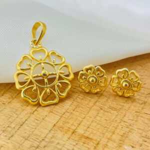 22k Gold Plain Royal Pendant Set