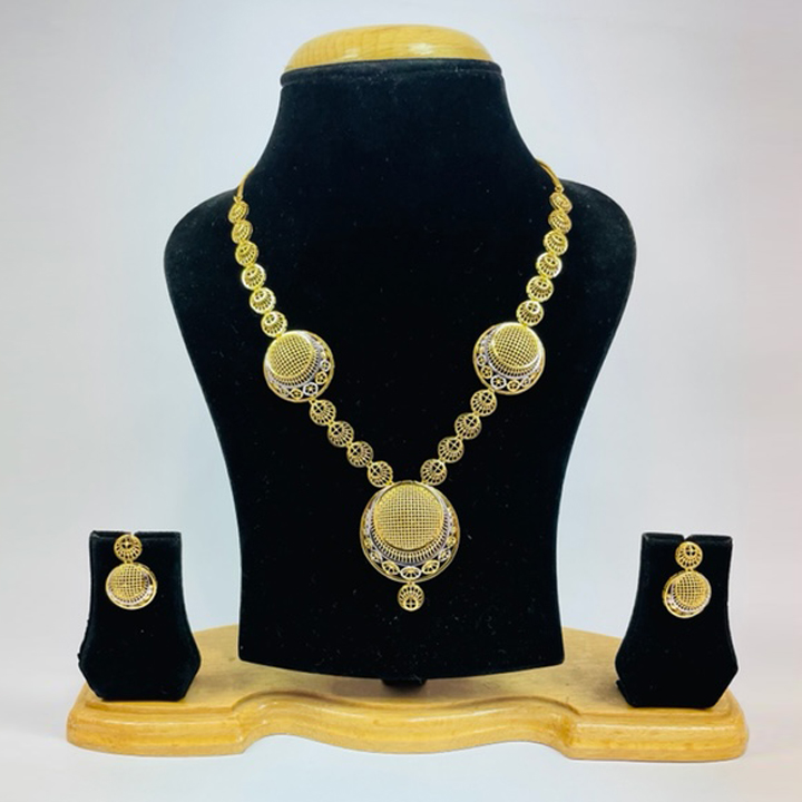 22k Gold Plain Turkish Necklace Set