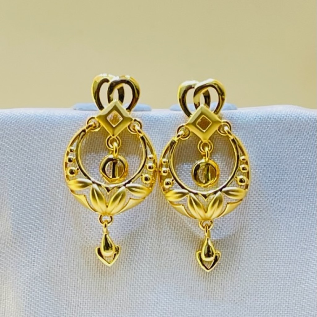 22k Yellow Gold Traditional Chandbali Plain Earrings