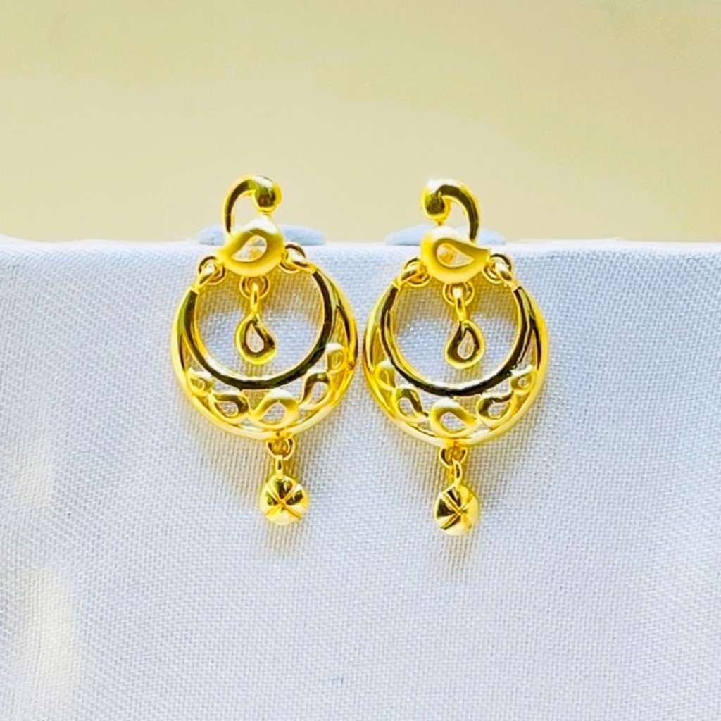 22k yellow gold tarnika plain earrings
