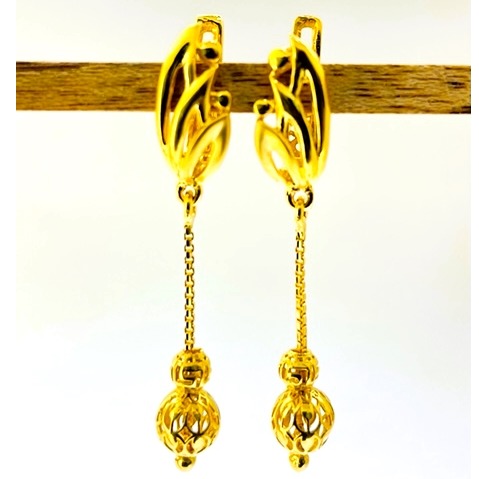 22k yellow gold ravishing plain earrings