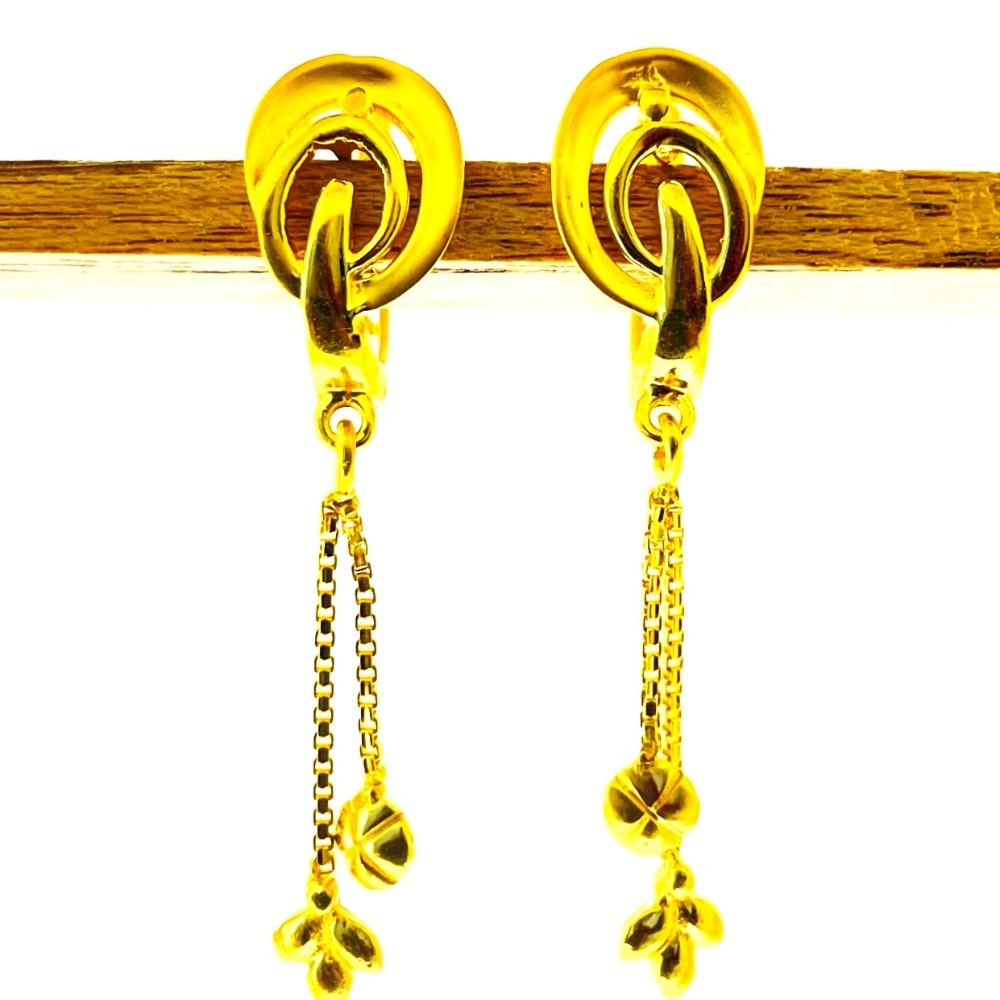 22k yellow gold stunning plain earrings