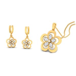 22k gold cz regal penadnt set