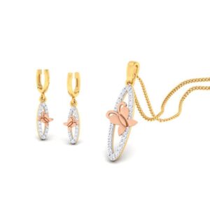 22k gold cz gude pendant set