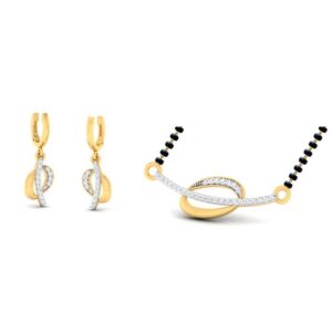 22k gold cz paisley pendant set