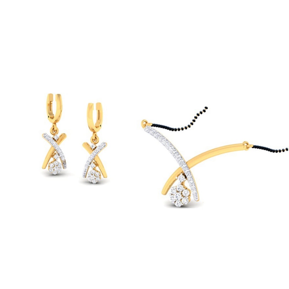 22k gold cz gleam pendant set