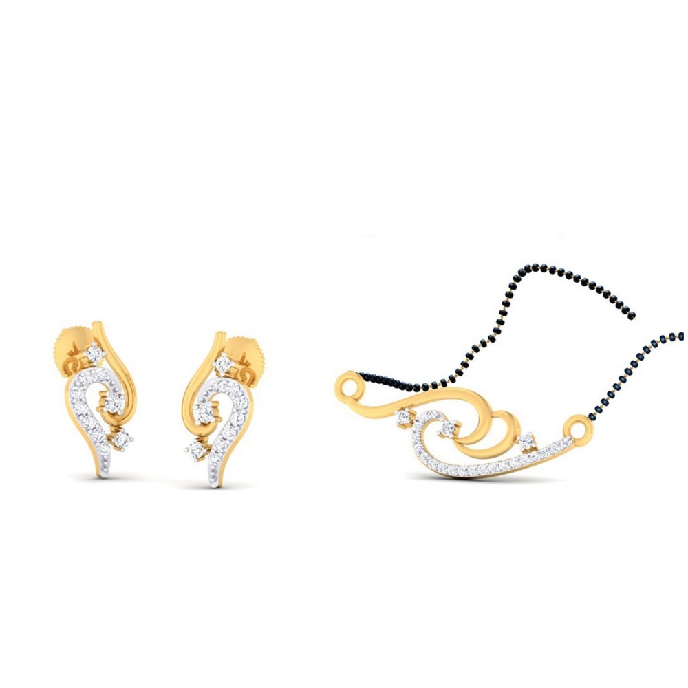 22k gold cz fancy pendant set