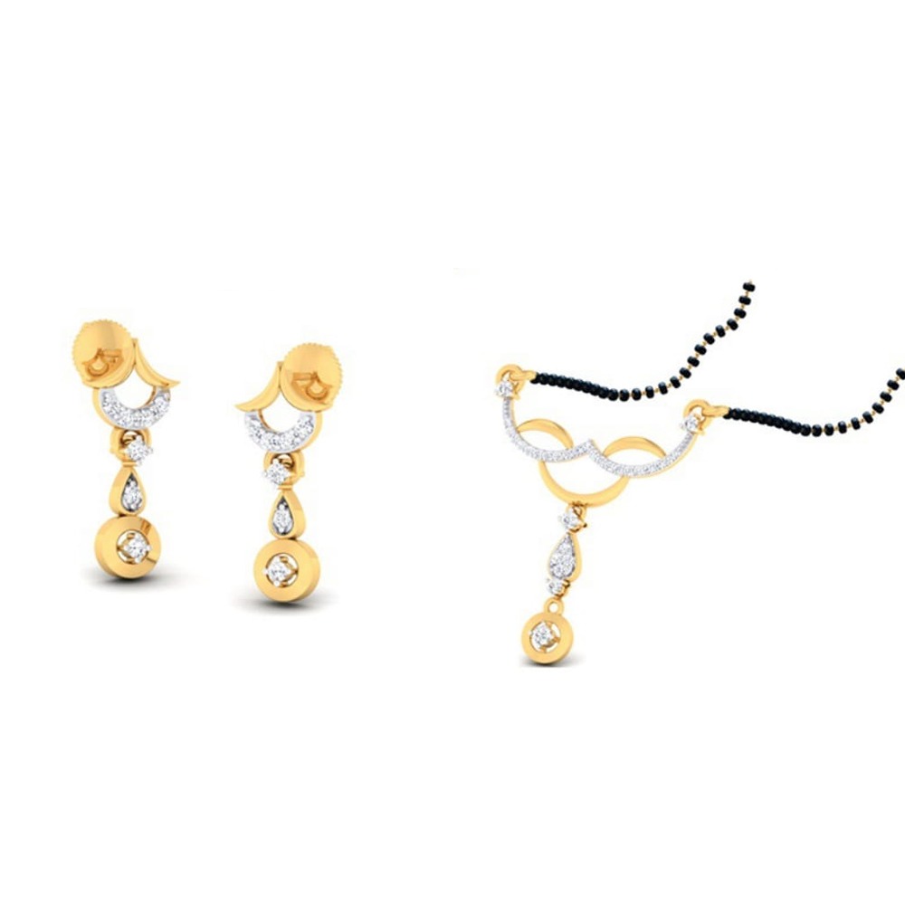 22k gold cz adah pendant set