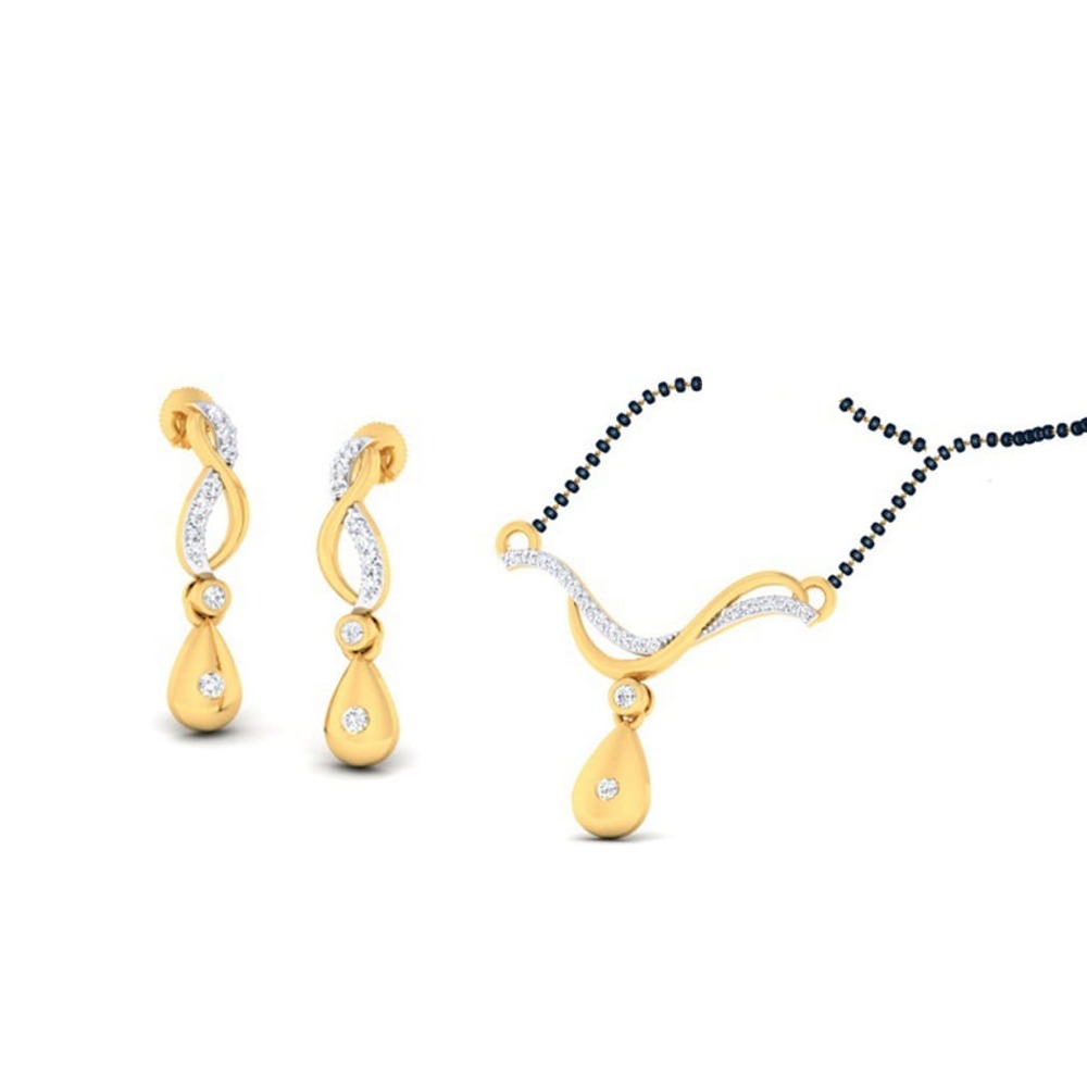 22k gold cz archade pendant set
