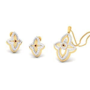 22k gold cz margie pendant set