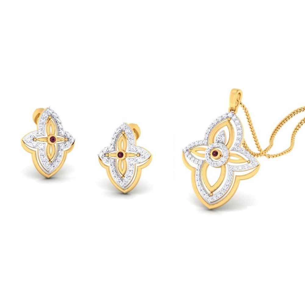22k gold cz margie pendant set