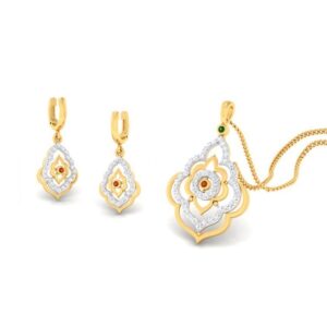 22k gold cz gleam pendant set