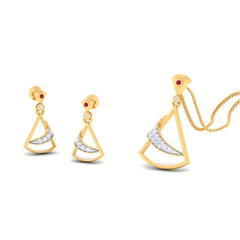 22k gold cz elite pendant set