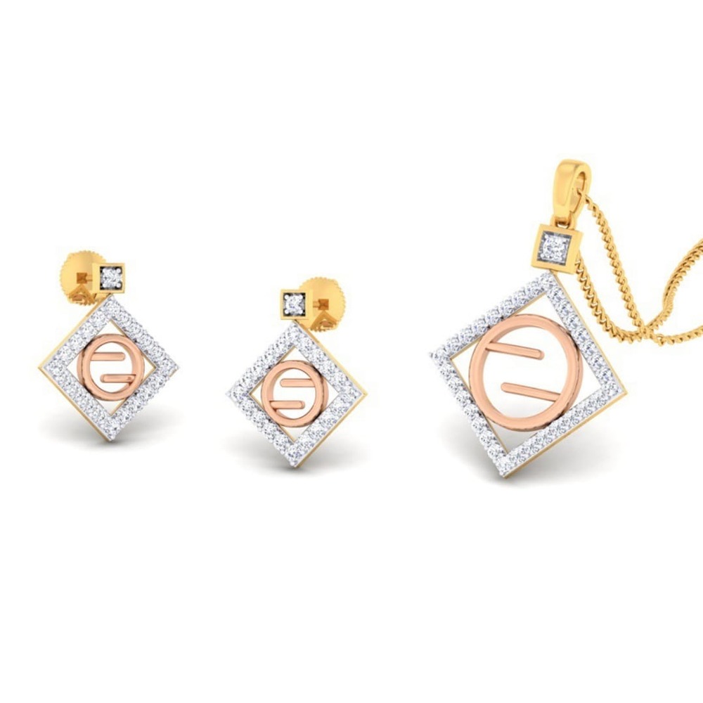 22k gold cz elegant pendant set