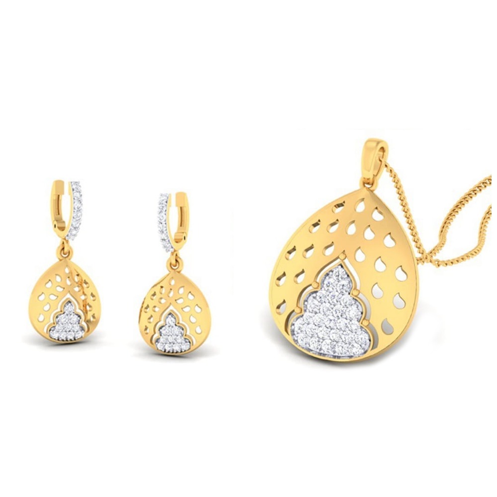 22k gold cz hawk pendant set