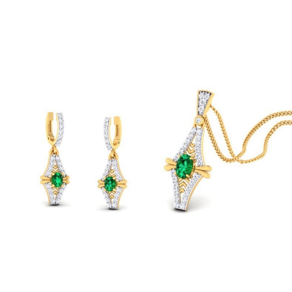 22k gold cz sparkling pendant set