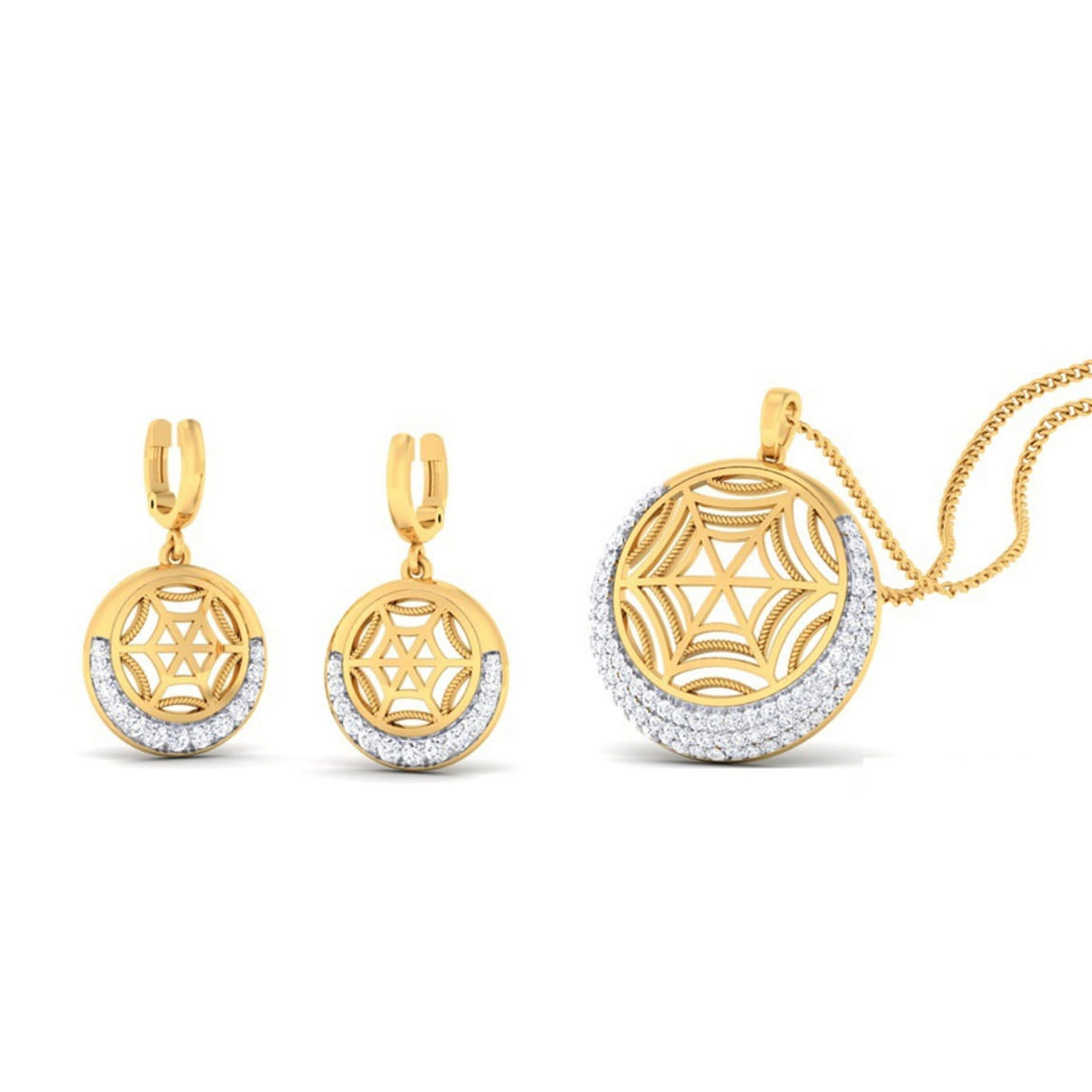 22k gold cz adore pendant set