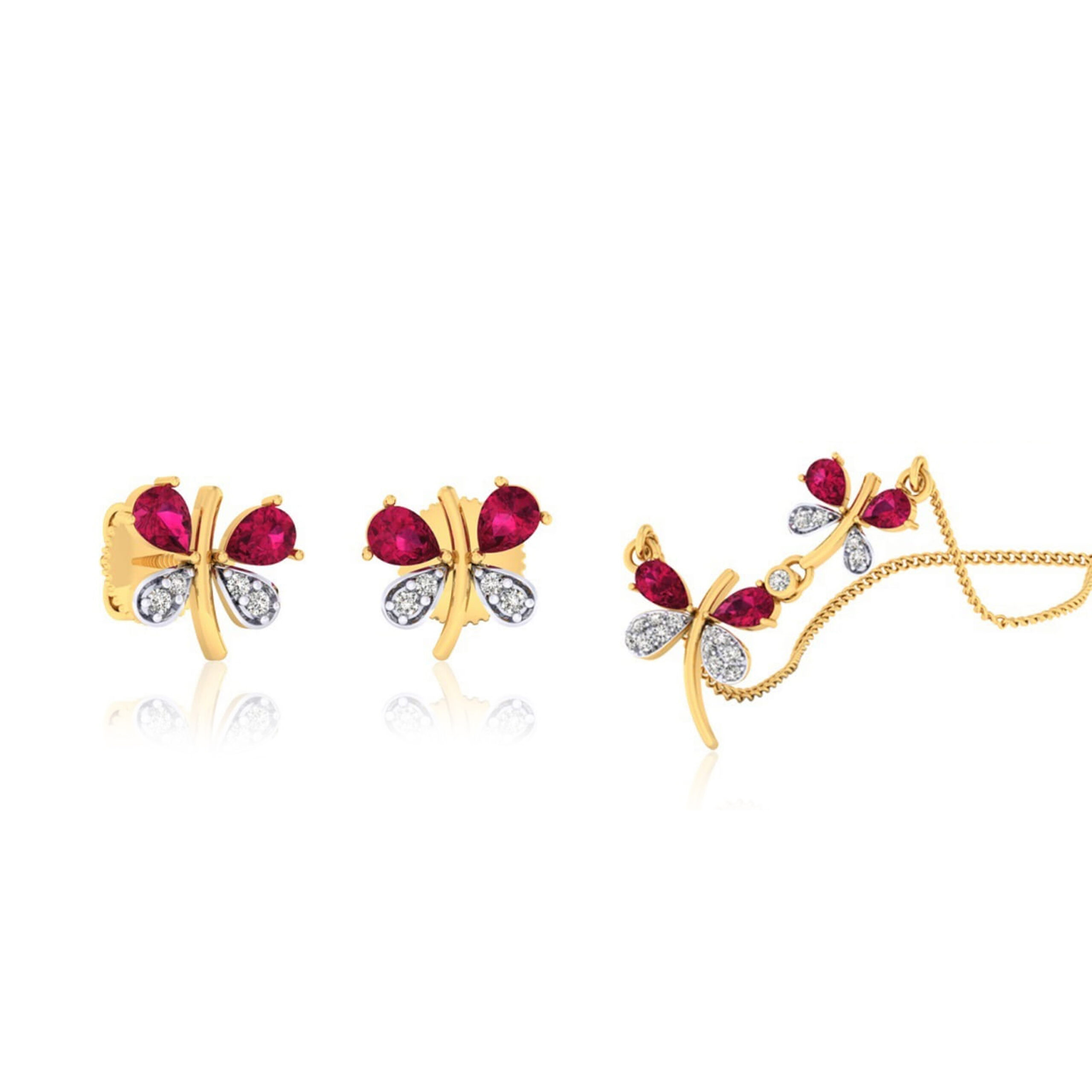 22k gold cz maira pendant set