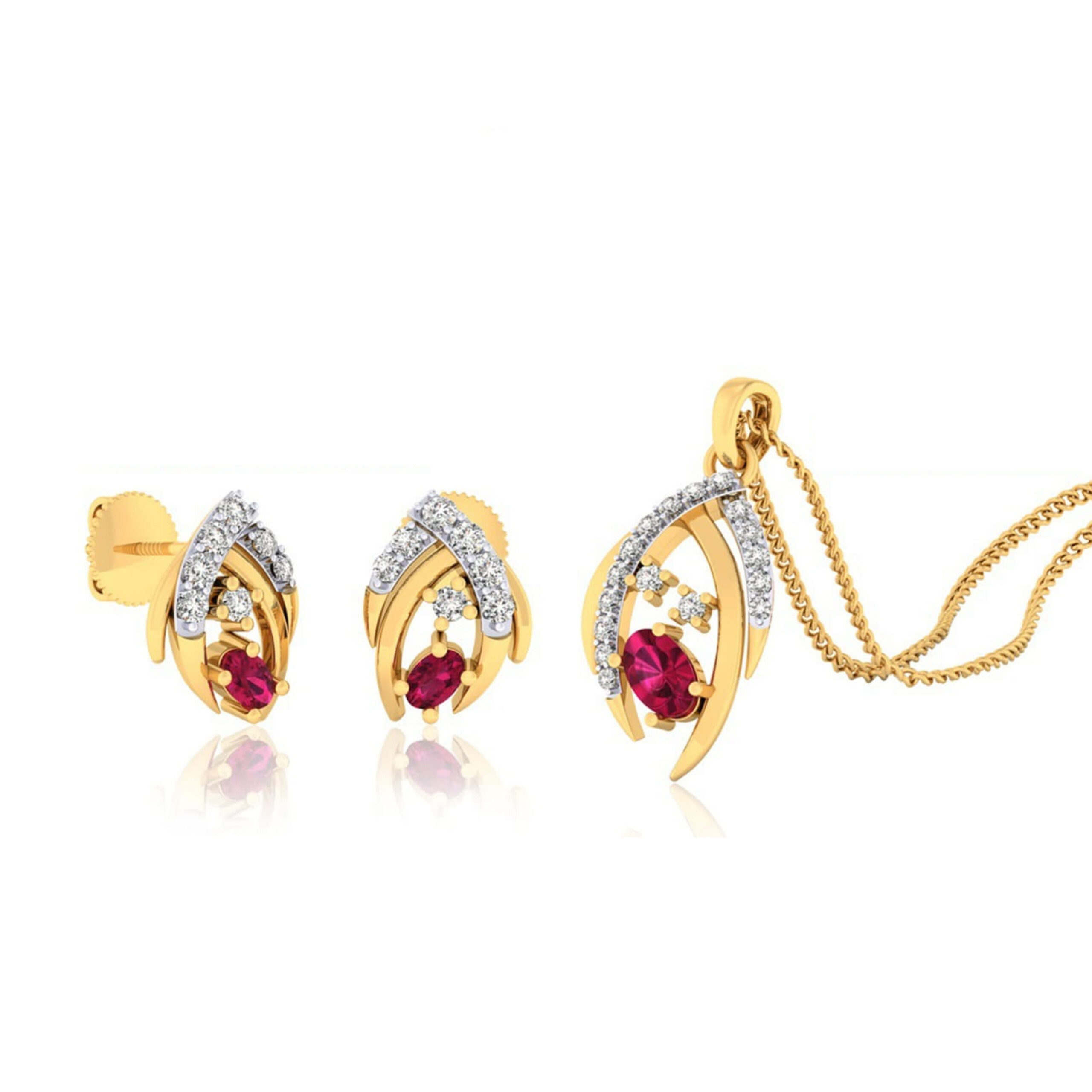 22k gold cz sparkling pendant set