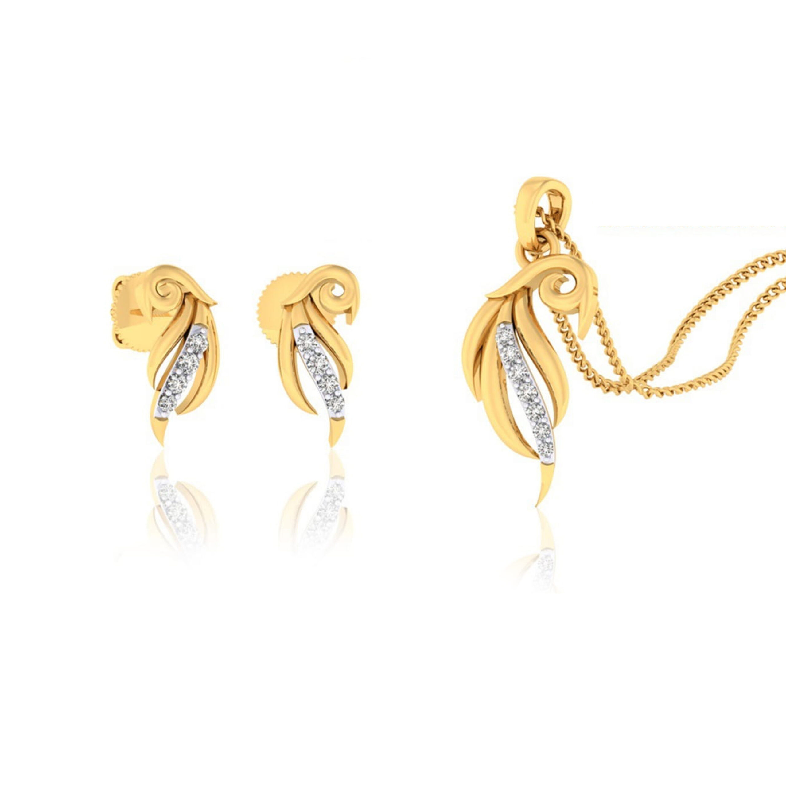 22k gold cz arshiya pendant set