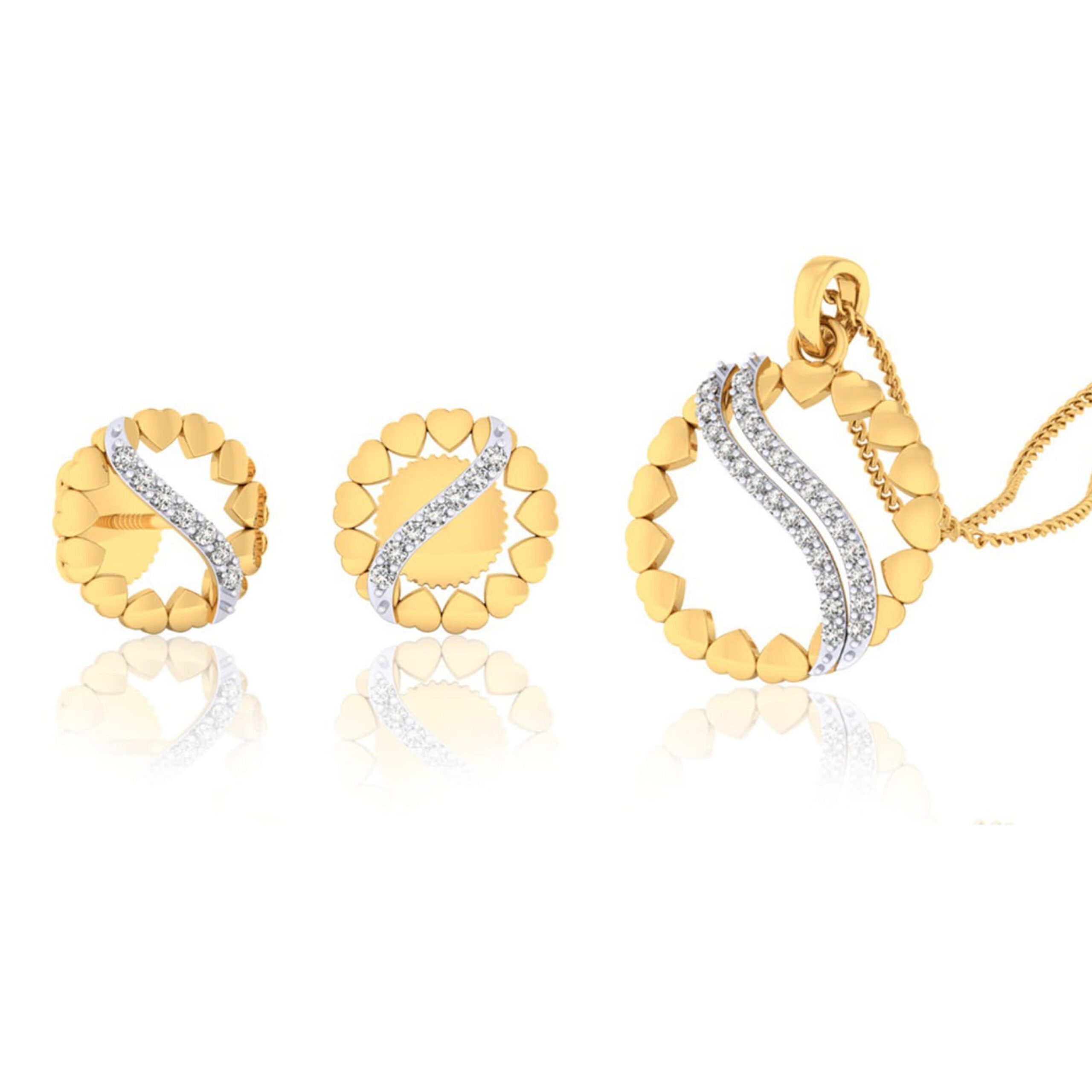 22k gold cz best pendant set
