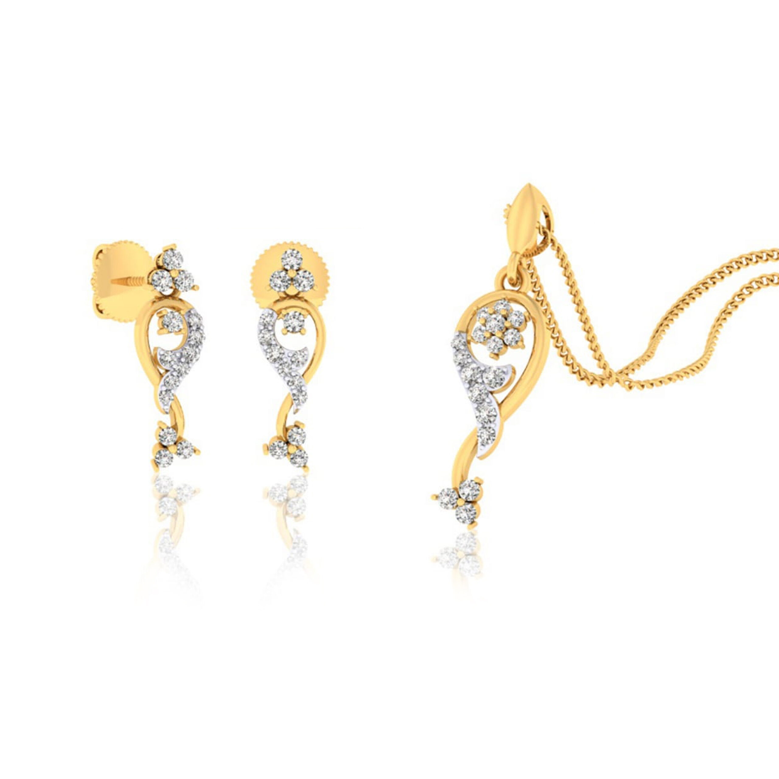 22k gold cz emirs pendant set