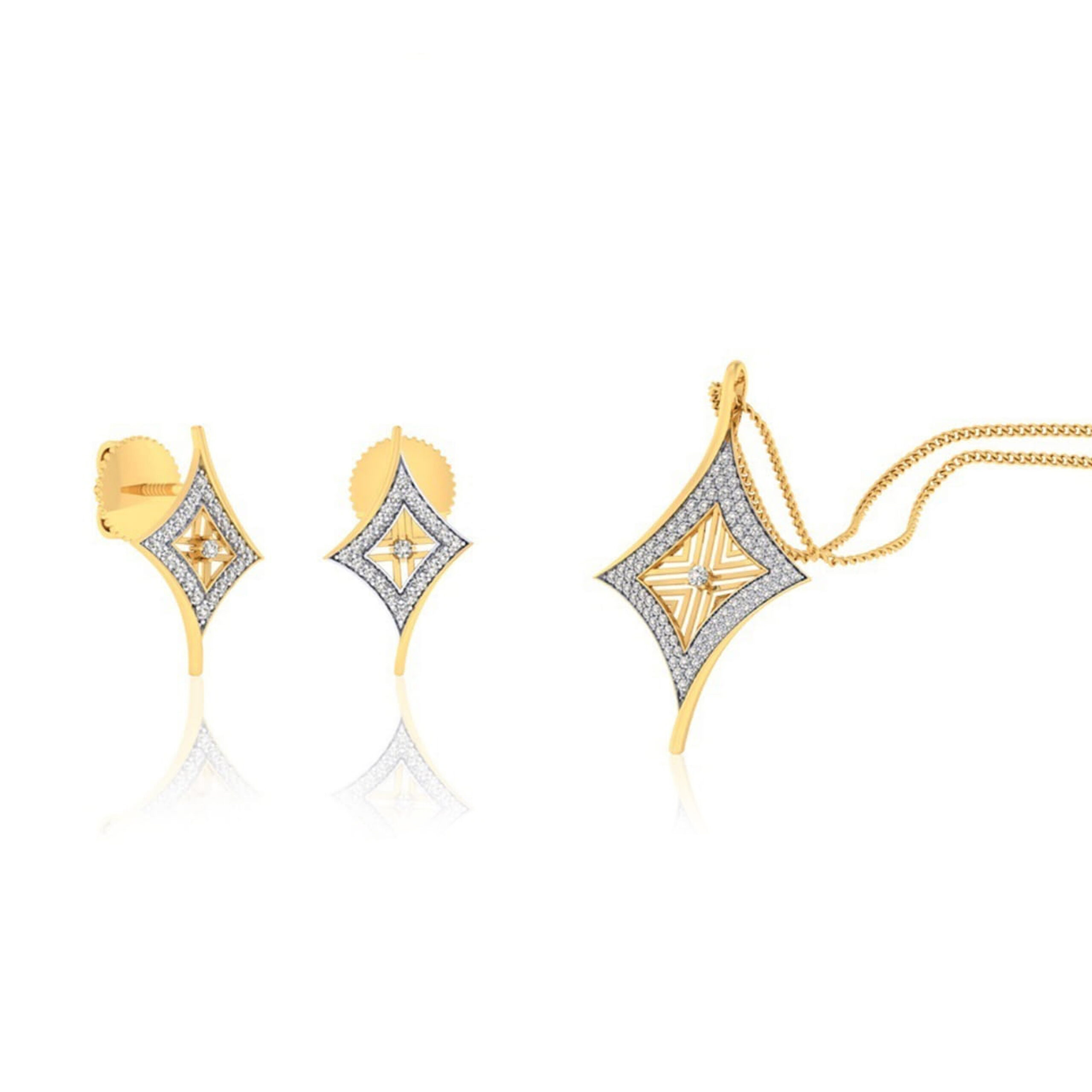 22k gold cz beautiful pendant set