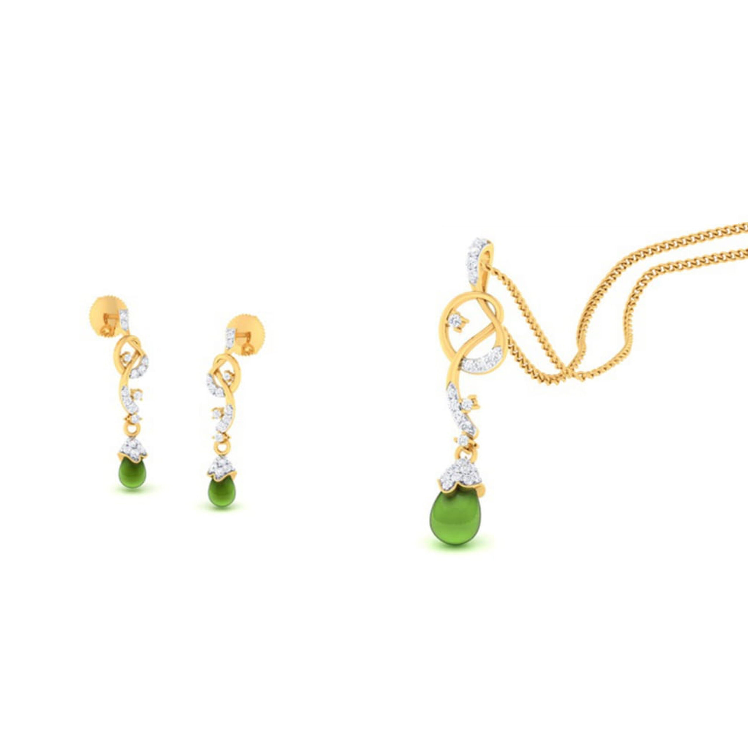 22k gold cz gracious pendant set