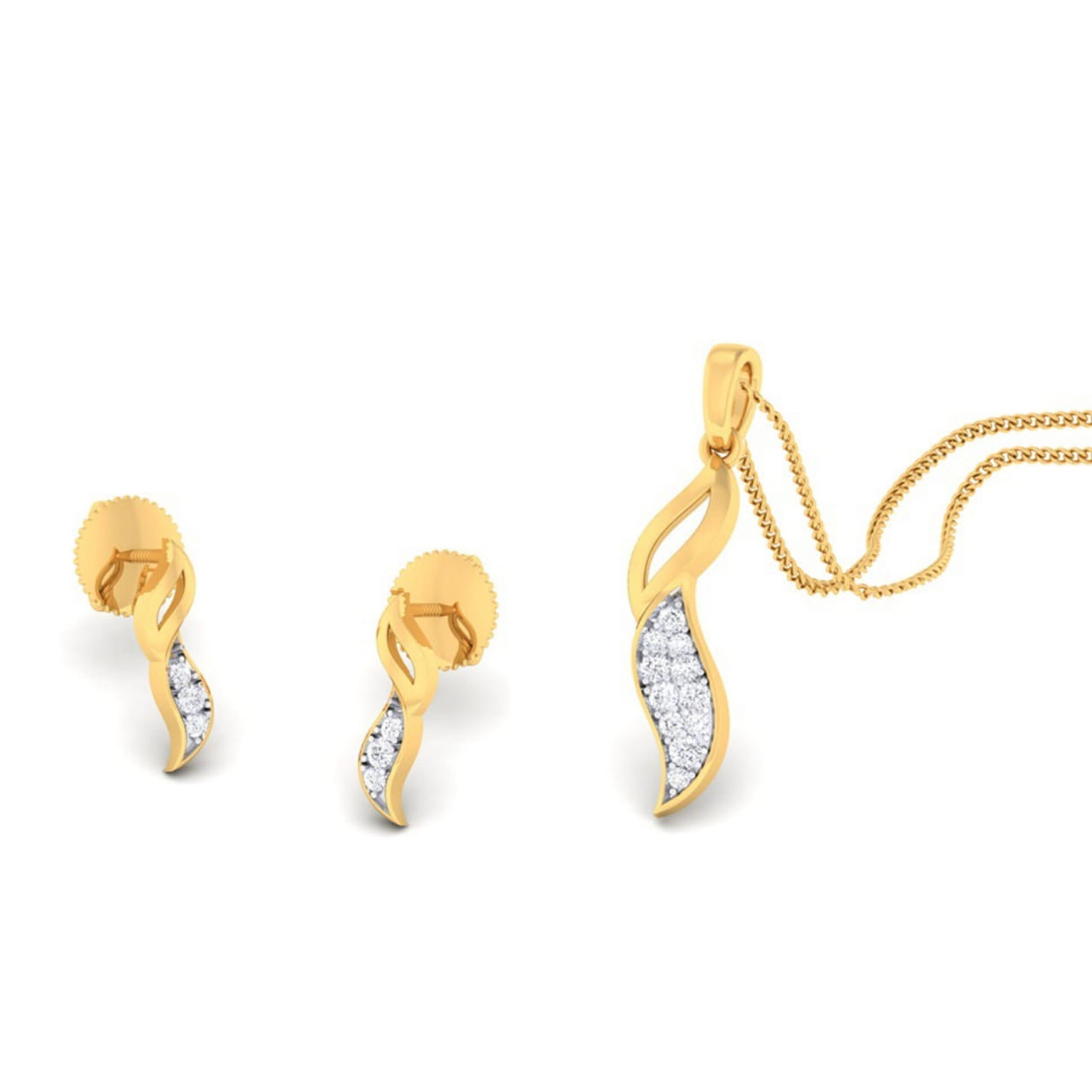 22k gold cz sunshine pendant set