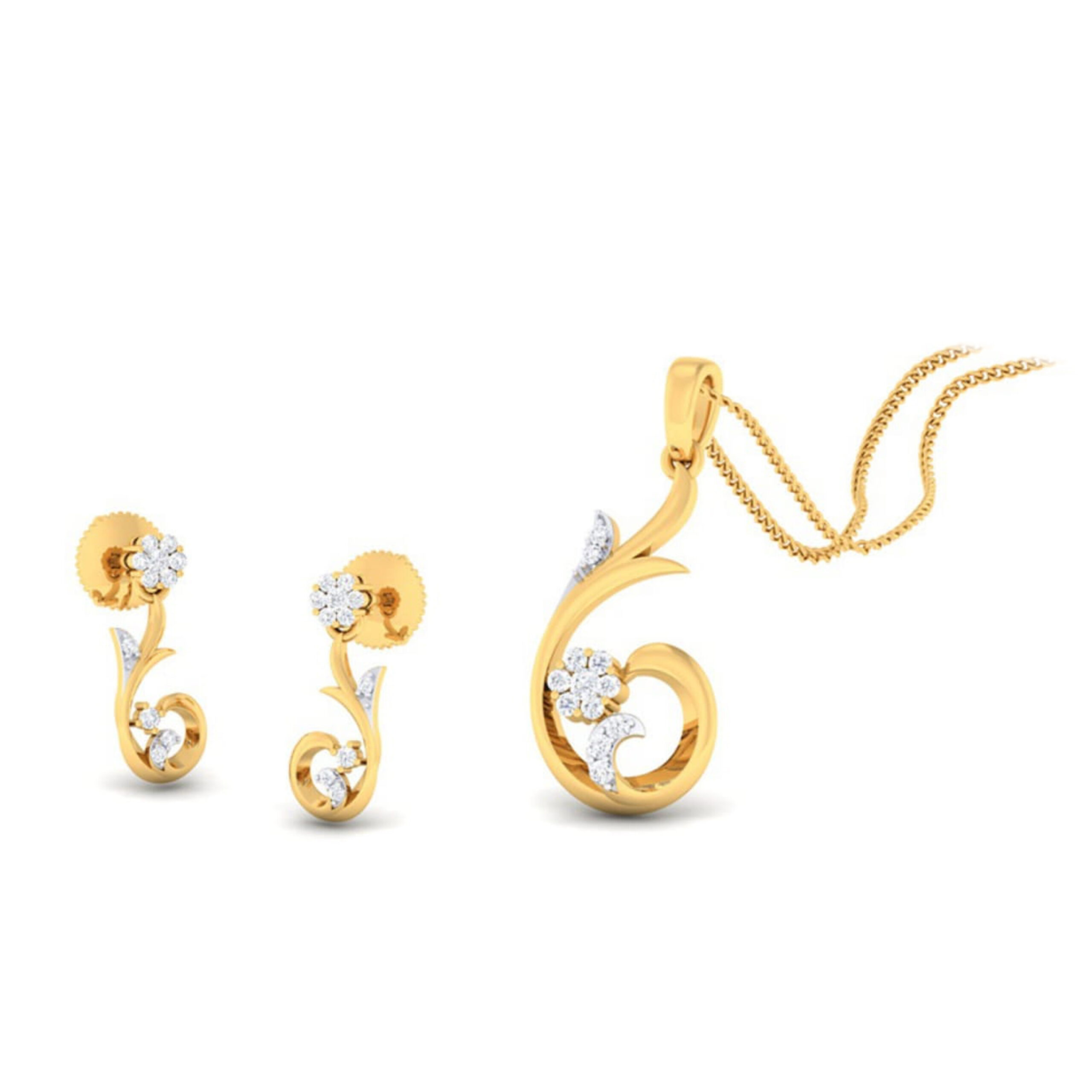 22k gold cz stunning pendant set