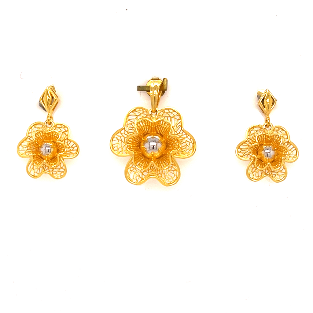 22k gold turkish athena pendant set