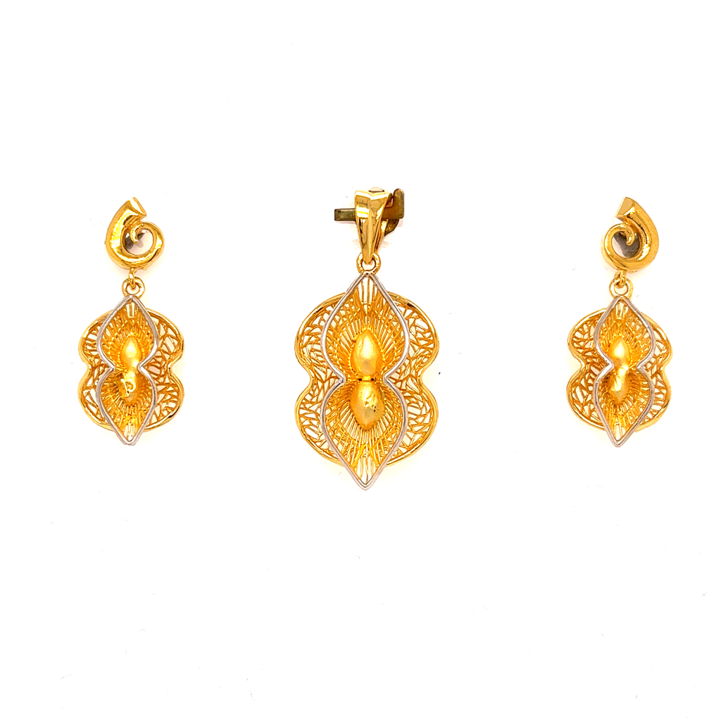 22k gold turkish fancy fantasia pendant set