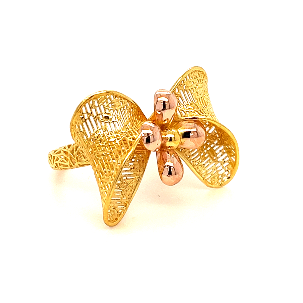 22k gold turkish butterfly ring