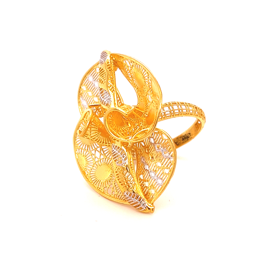 22k gold turkish blooming flora ring