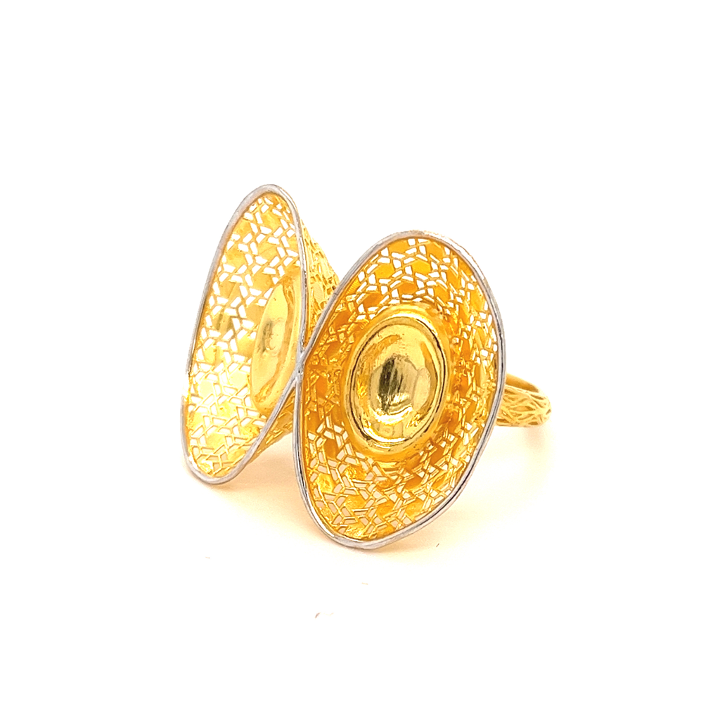 22k gold turkish leaf art ring - Image 3