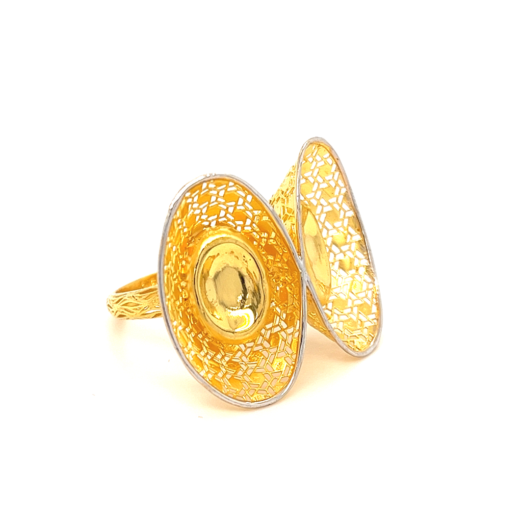 22k gold turkish leaf art ring - Image 2