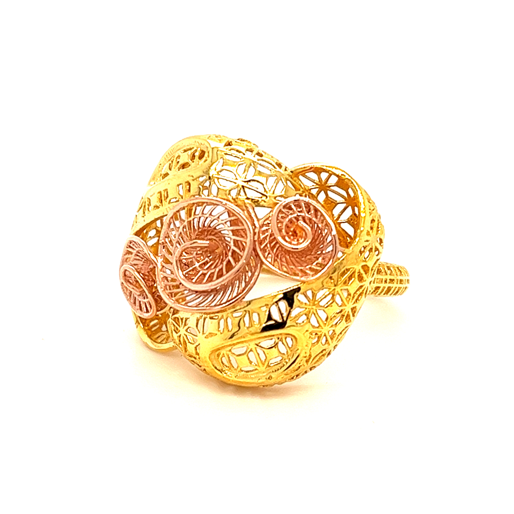 22k gold turkish pasny flower ring - Image 6