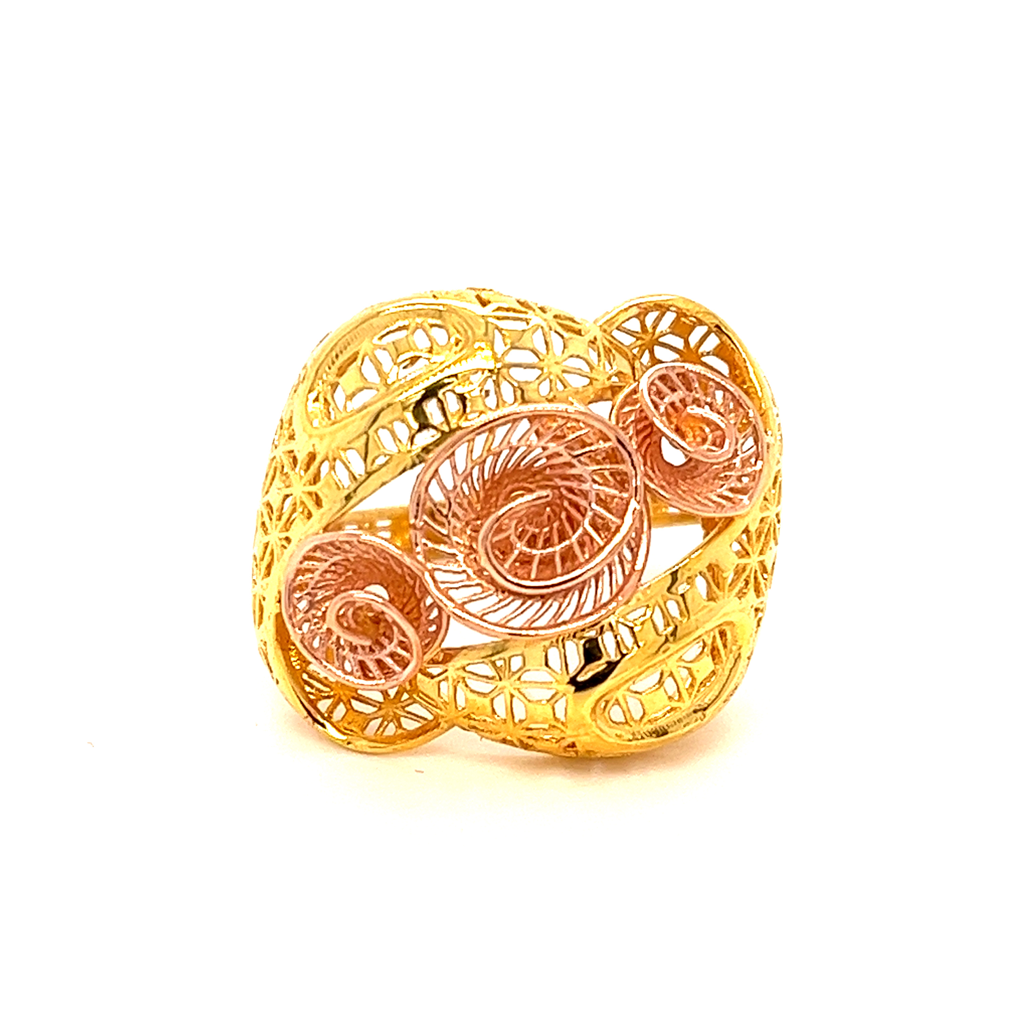22k gold turkish pasny flower ring - Image 5