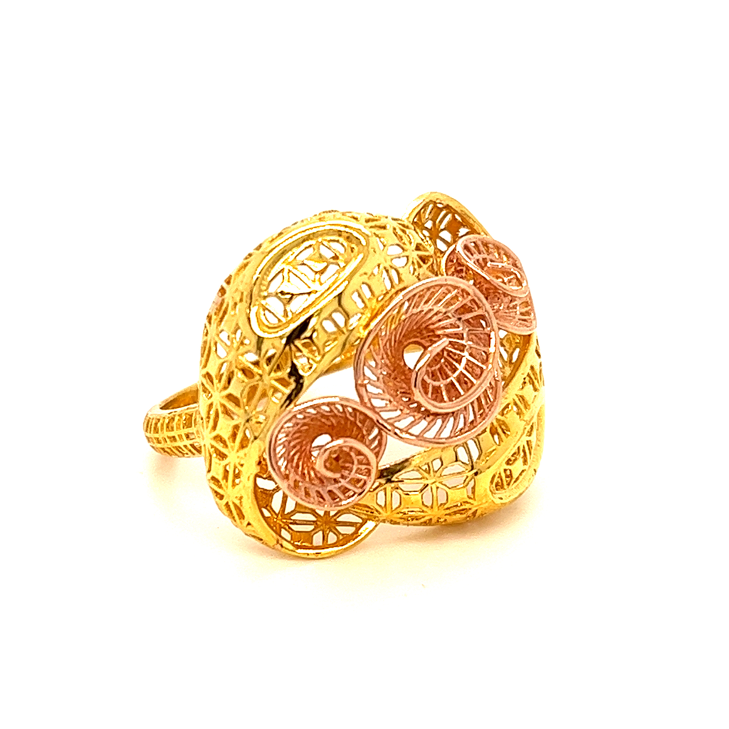22k gold turkish pasny flower ring - Image 4