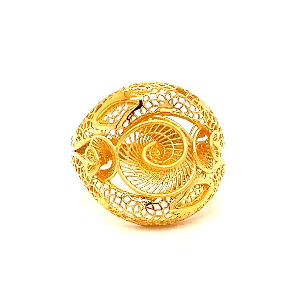 22k gold turkish floral ring - Image 4