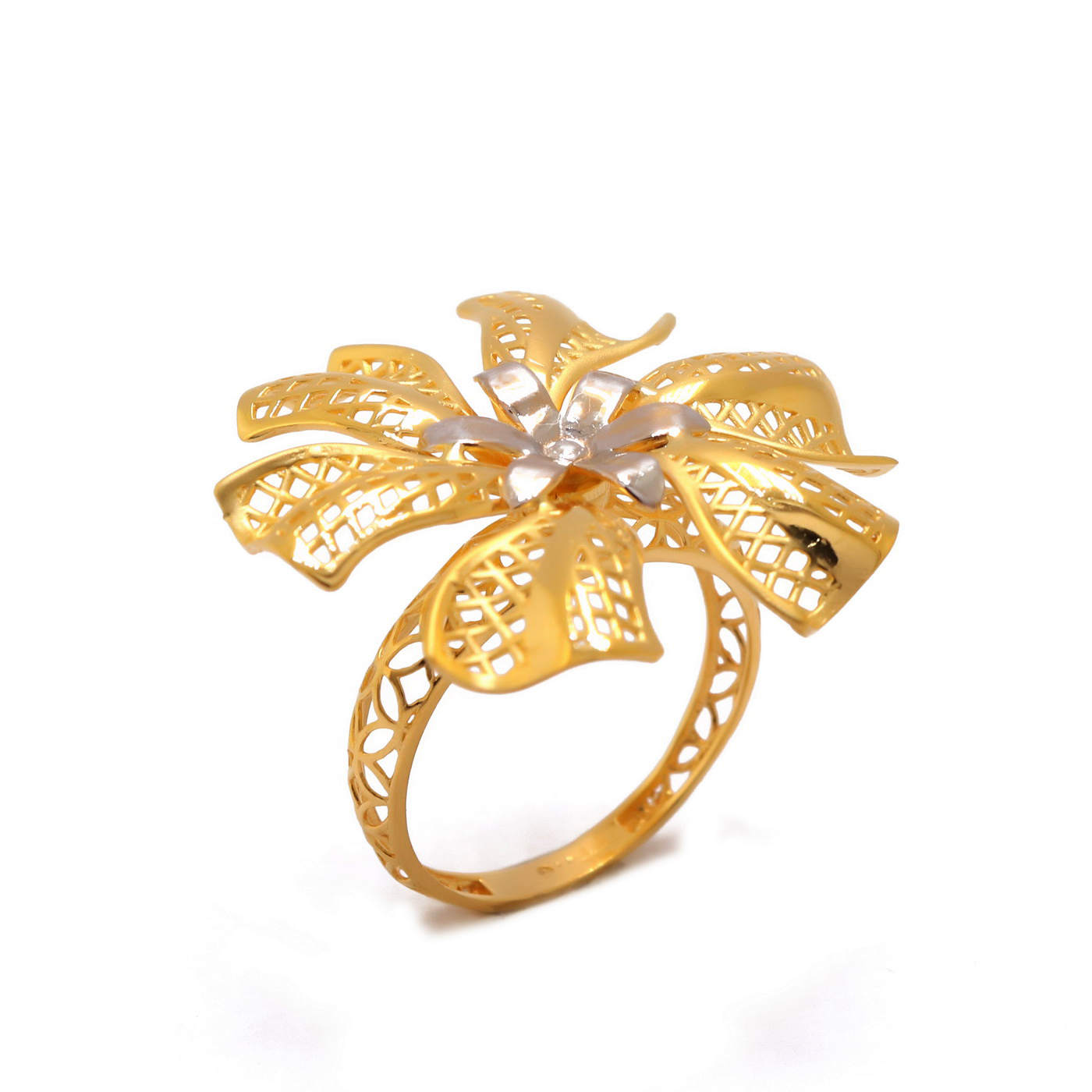 22k yellow gold  floral hopes ring