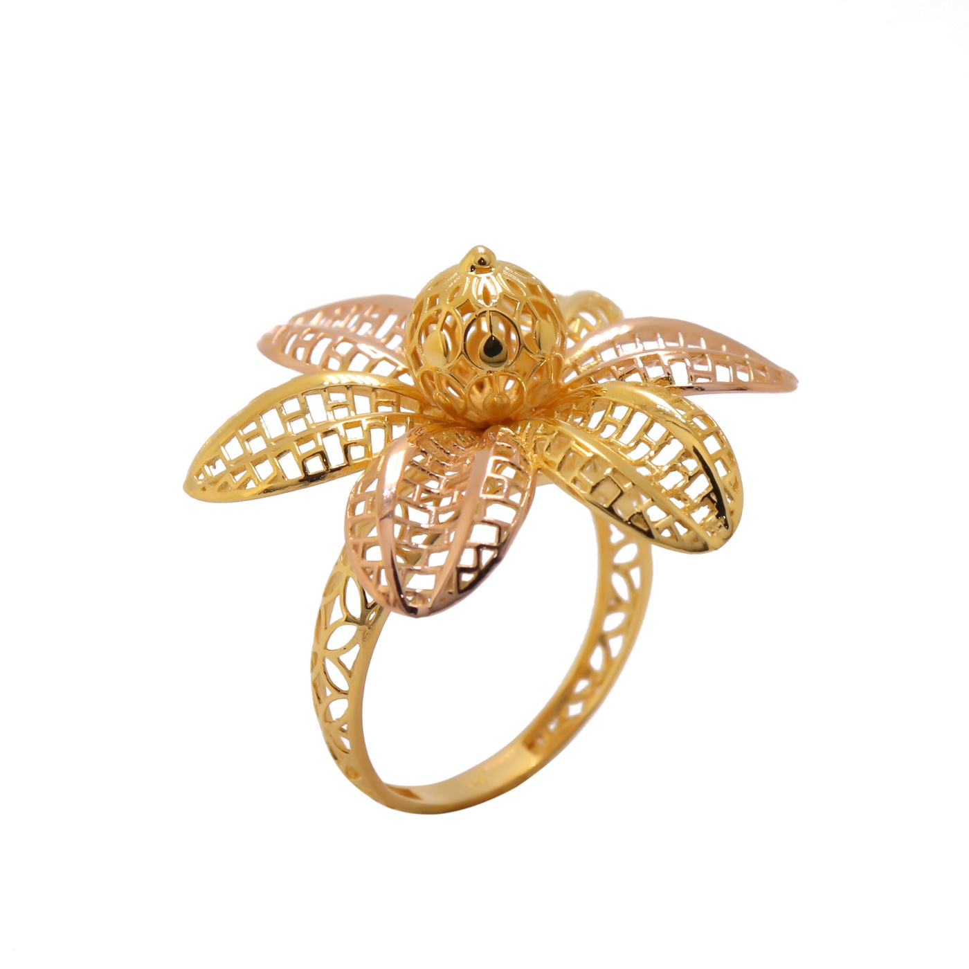 22k yellow carnation gold ring