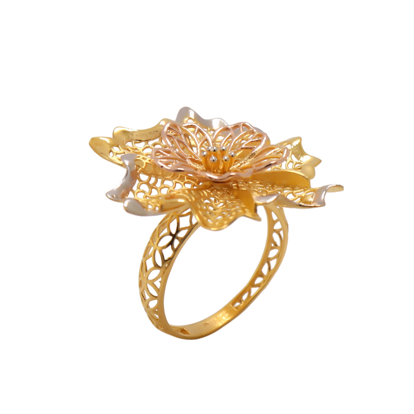 22k yellow gold peek-a-bloom ring - Image 3