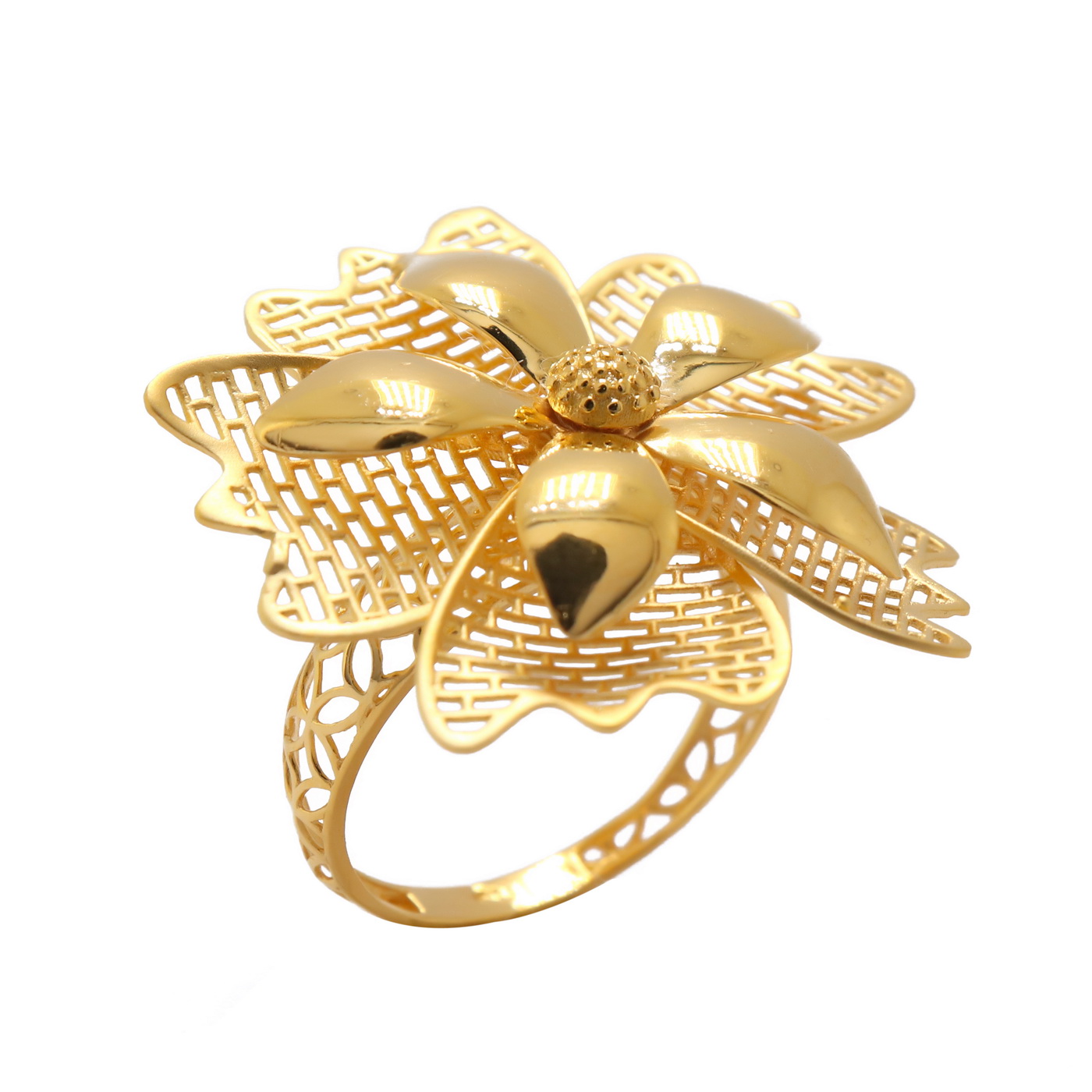 22k yellow gold evergreen sheen ring - Image 2