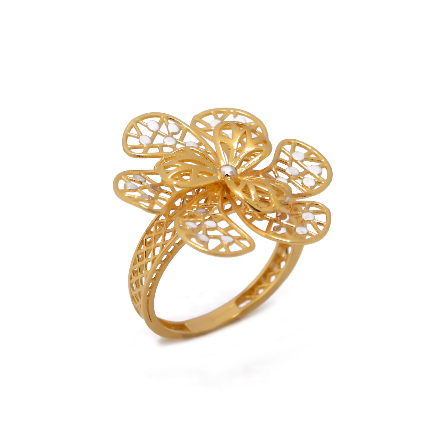 22k Yellow Gold Fresh Bloom Ring - Image 2