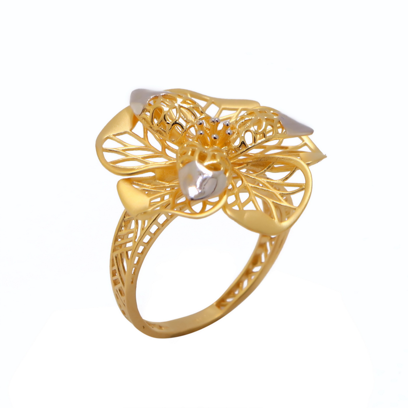22k yellow gold net armour ring - Image 2