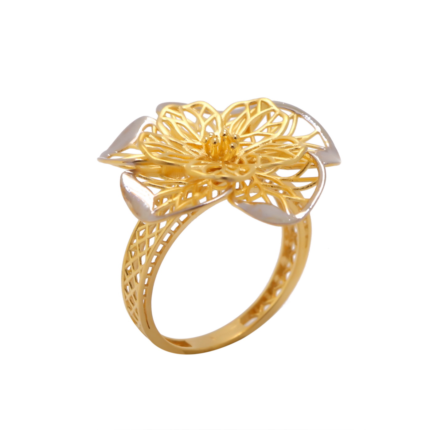 22k yellow gold everyday flora ring - Image 2