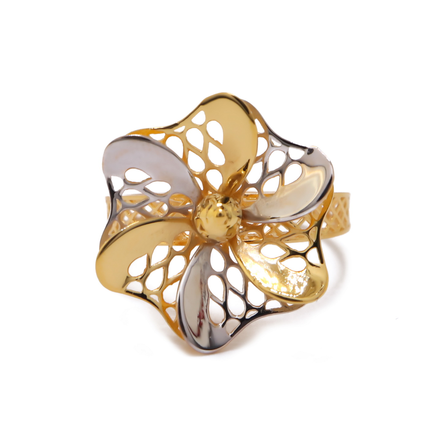 22k yellow gold flora aura ring
