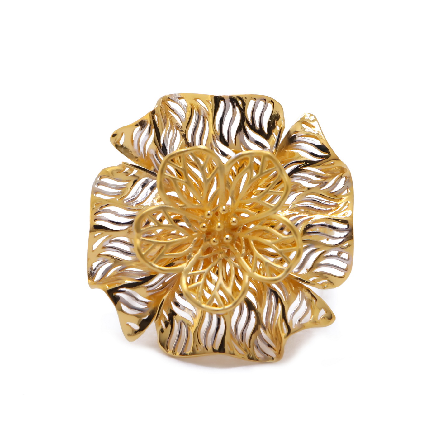 22k yellow carnation gold ring